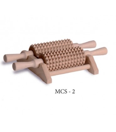 Masażer drewniany do stóp i ciała, 2-rolkowy