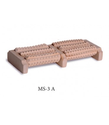 Masażer drewniany do stóp trzyrzędowy 6-rolkowy