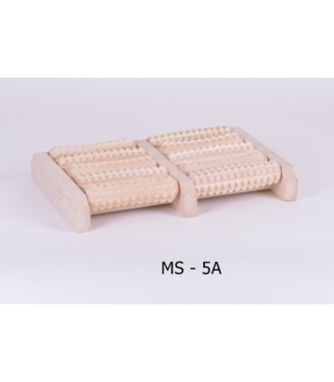 Masażer drewniany do stóp pięciorzędowy 10-rolkowy