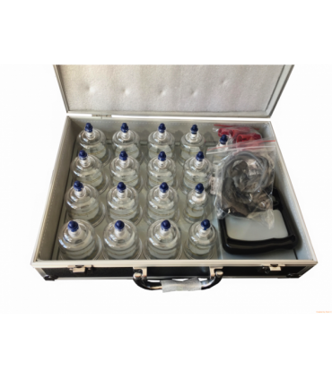Bańki próżniowe z pompką - zestaw w walizce 17 szt.