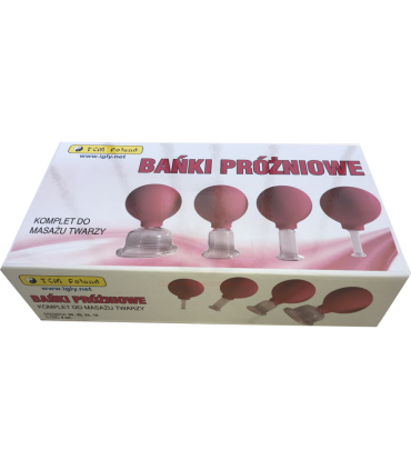 BAŃKI DO MASAŻU TWARZY ZESTAW 4 SZT. - RÓŻOWE