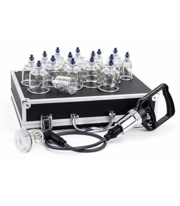 Bańki próżniowe z pompką - zestaw w walizce 17 szt.