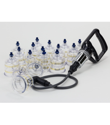 Bańki próżniowe z pompką - zestaw w walizce 17 szt.