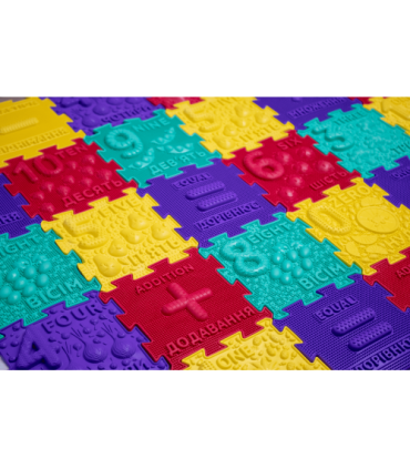 Mata sensoryczna - puzzle do masażu stóp "Matematyka" 32 elementy
