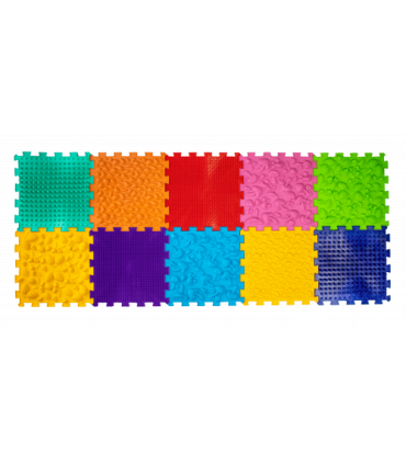 Mata sensoryczna - puzzle do masażu stóp "Puzzle Mix" 10 elementów