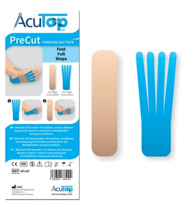 Zestaw gotowych aplikacji do naklejania na stopę - kinesiology tape - gotowe plastry do kinesiotapingu